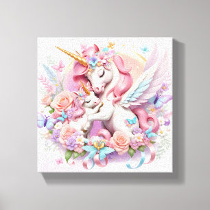 Toile Unicornes Stretted Canvas Print
