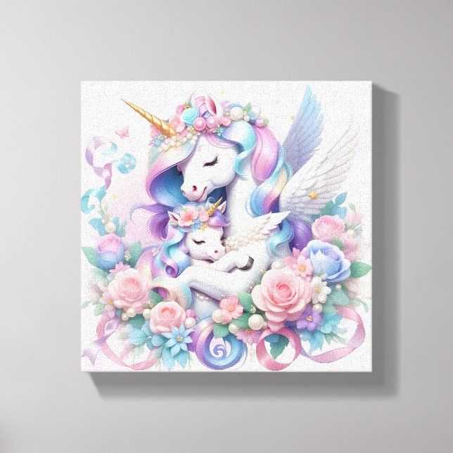 Toile Unicornes Stretted Canvas Print (Recto)