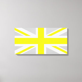 Toile Union Jack gris clair et jaune