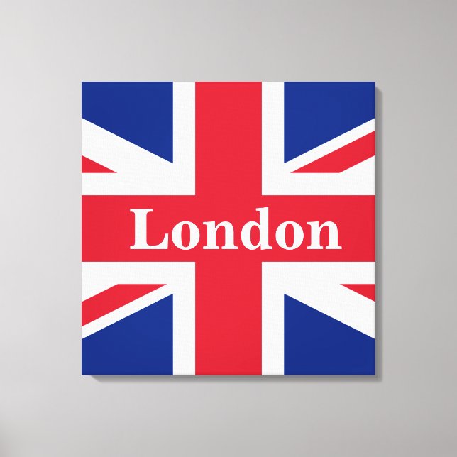 Toile Union Jack Londres ~ Baguette Drapeau Britannique (Recto)