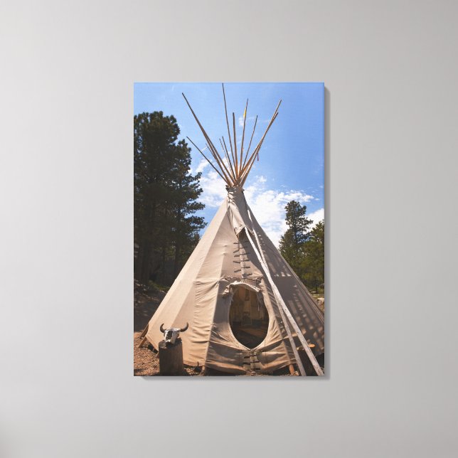 Toile USA, Dakota du Sud, teepee indienne traditionnelle (Recto)