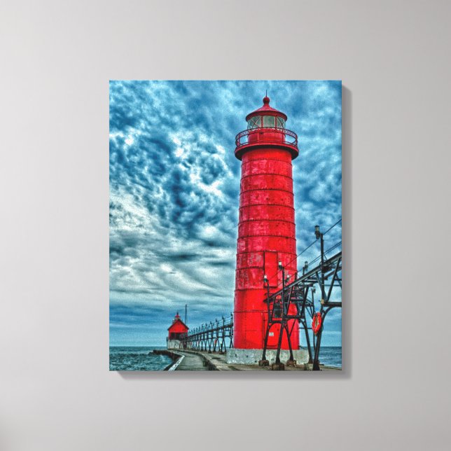 Toile USA, Grand Haven, Michigan, phare (Recto)