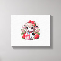 Vache de fraise Kawaii Anime Lait de fraise _6