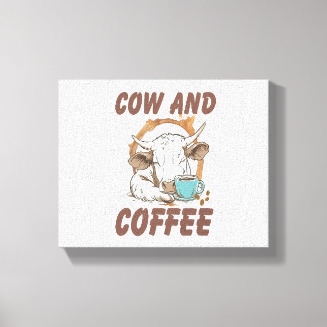 Toile Vache et café, Fille occidentale drôle (Recto)
