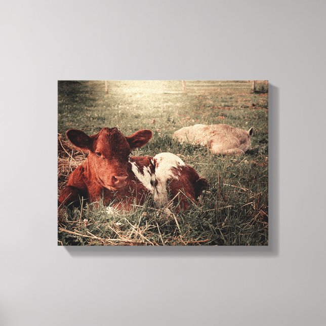 Toile Vache rustique Country Farmhouse (Recto)