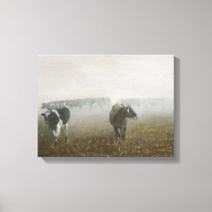 Toile Vaches dans le domaine de maïs