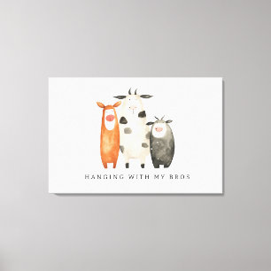 Toile Vaches Mignonnes avec mes Frères