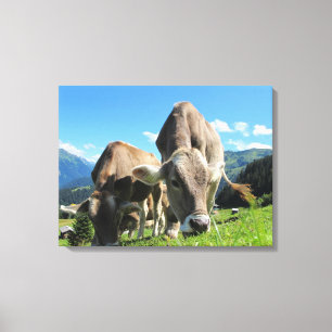 Toile Vaches paissant en Autriche