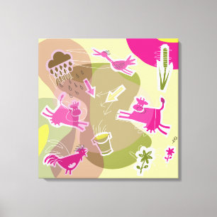 Toile Vaches roses
