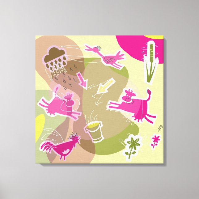 Toile Vaches roses (Recto)