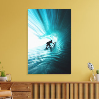 Toile Vague de baril turquoise | Surf minimaliste