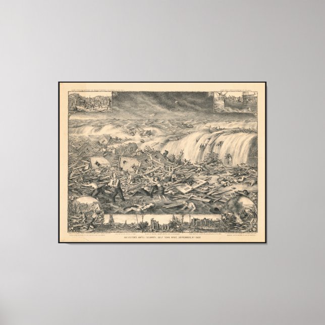 Toile Vague de marée du Golfe de Galveston, une catastro (Recto)