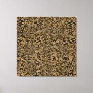 Toile Vague de tissage Abstrait de léopard noir géométri