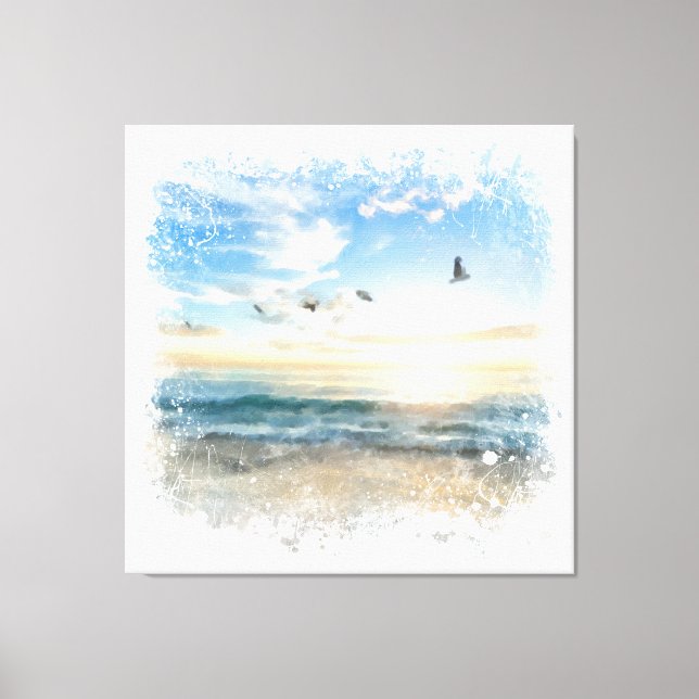 Toile *~* Vagues de plage Sunset Sunrise AR7 (Recto)
