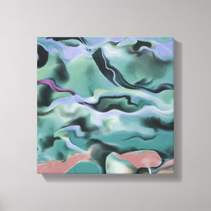 Toile Vagues En Harmonie Acrylique Pour L'Art Abstrait