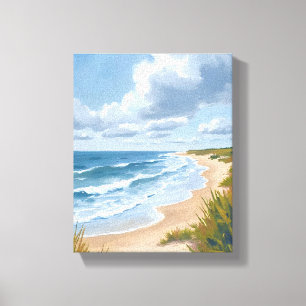 Toile Vagues océaniques Peinture côtière de plage