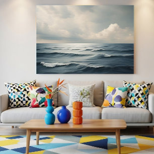 Toile Vagues océaniques sereines paysage marin nature