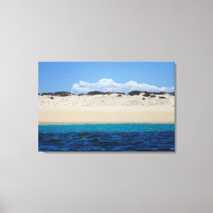 Toile Vagues Océaniques Sur La Plage De Sable Sous Ciel 