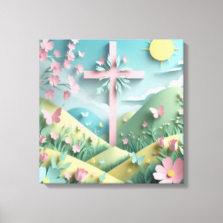 Toile Valley with the Cross Art Print