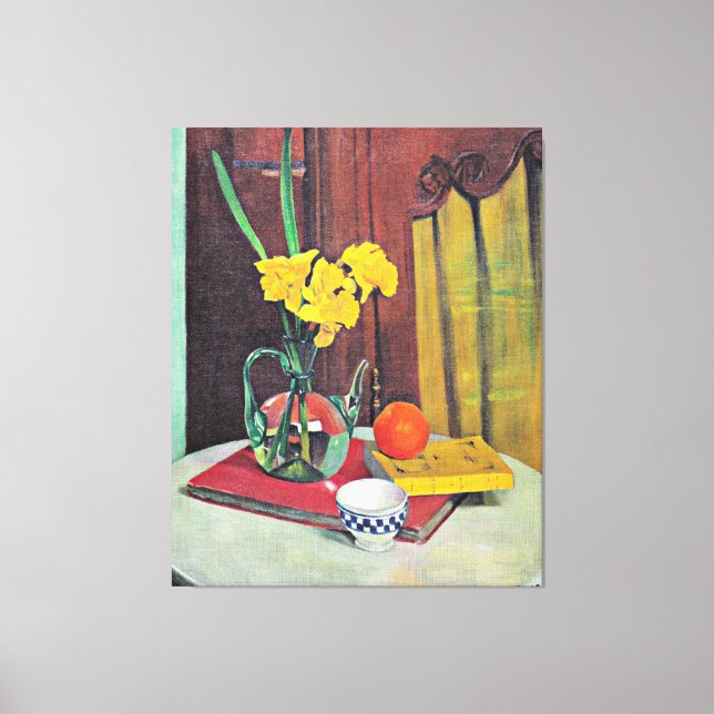 Toile Vallotton - Jug avec jonquilles jaunes (Recto)