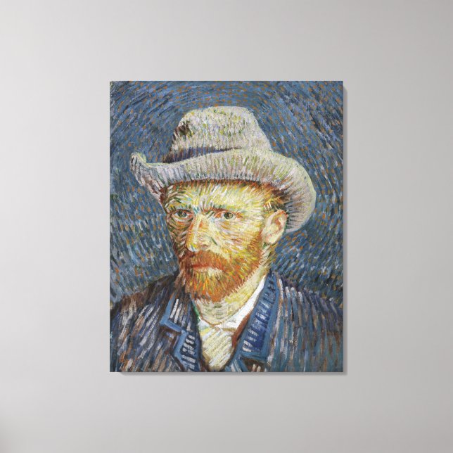 Toile Van Gogh Autoportrait Gris Sens Casquette Peinture (Recto)