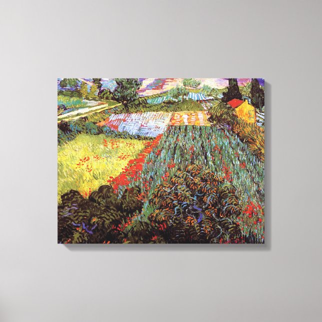 Toile Van Gogh - Champ aux coquelicots (Recto)