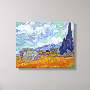 Toile Van Gogh - Champ de blé avec cyprès