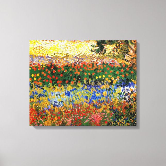 Toile Van Gogh - Jardin à Arles (alias Jardin des fleurs (Recto)