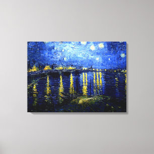 Toile Van Gogh - Nuit étoilée sur le Rhône 2020