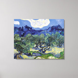 Toile Van Gogh - Oliviers dans un paysage montagneux