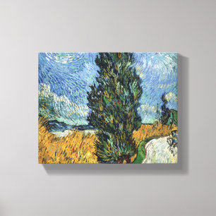 Toile Van Gogh Road Avec Cyprès Impressionnisme