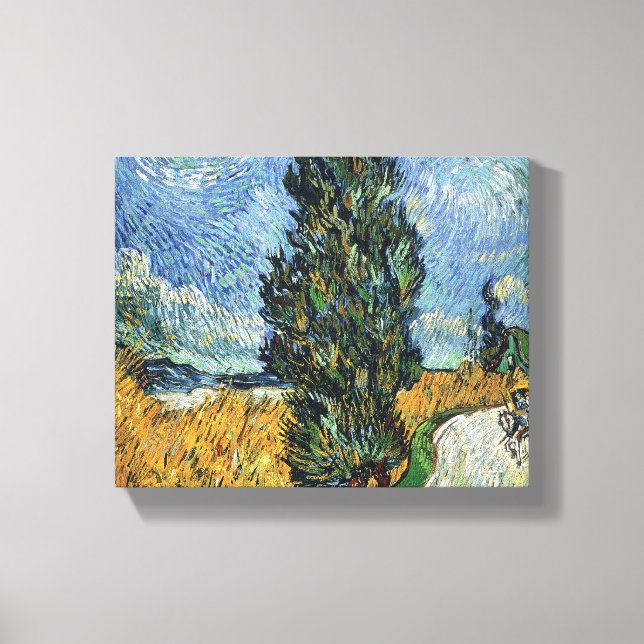 Toile Van Gogh Road Avec Cyprès Impressionnisme (Recto)