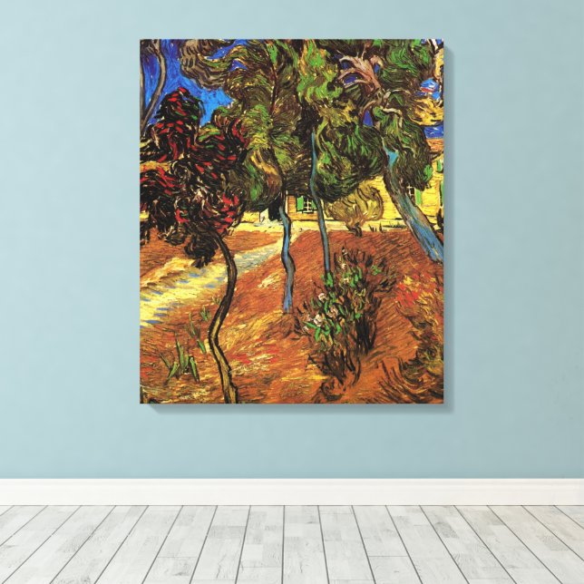 Toile Van Gogh Trees in the Garden, Hôpital Saint Paul (Insitu (Plancher de Bois))