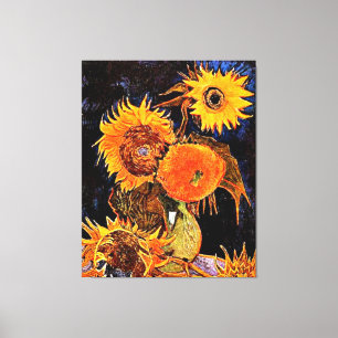 Toile Van Gogh - Vase avec six tournesols