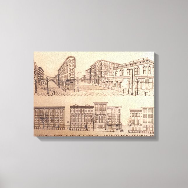 Toile Vancouver Art Print Vancouver Gastown Art Canvas (Recto)