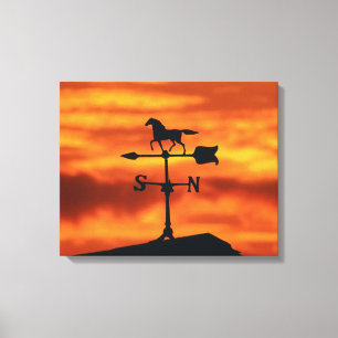 Toile Vanne météorologique au coucher du soleil