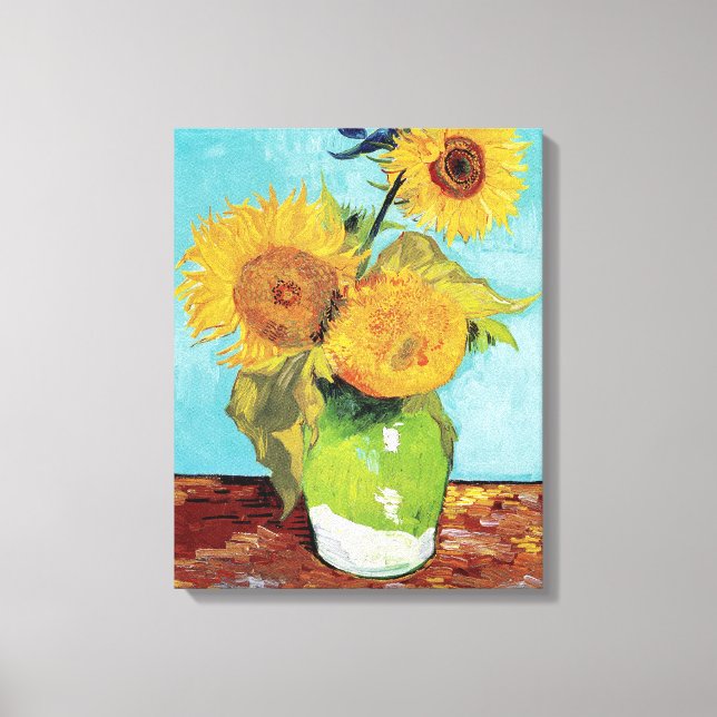 Toile Vase à trois fleurs de Vincent Van Gogh (Recto)