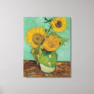 Toile Vase avec trois tournesols, Vincent van Gogh