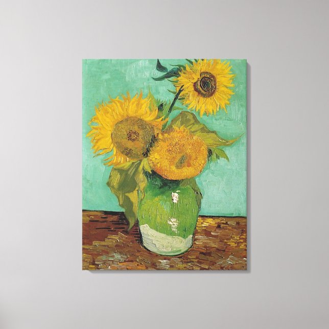 Toile Vase avec trois tournesols, Vincent van Gogh (Recto)