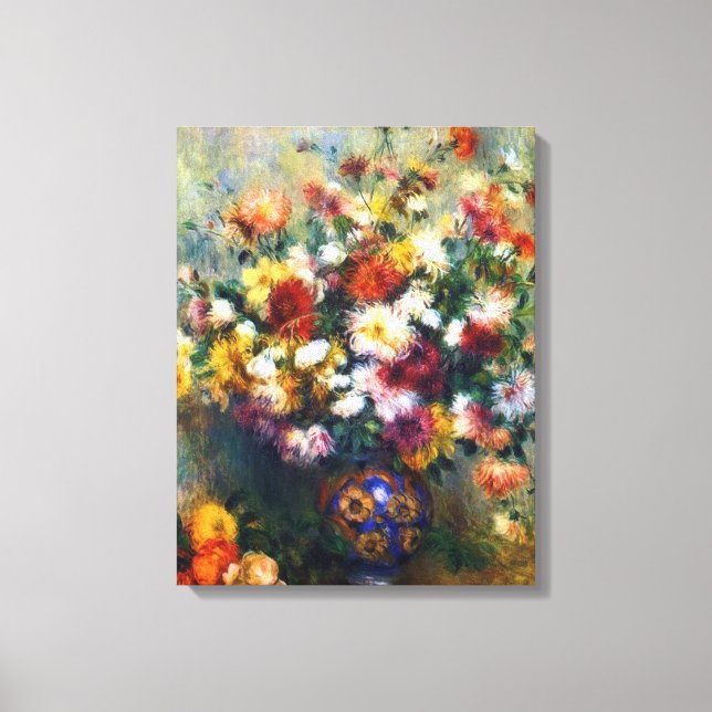 Toile Vase de Chrysanthemums Renoir Art (Recto)