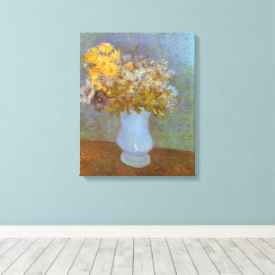 Toile Vase de Vincent van Gogh avec lilas, marguerites, 