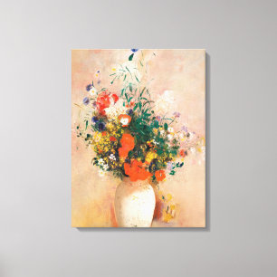 Toile Vase des fleurs de Redon Post-impressionniste