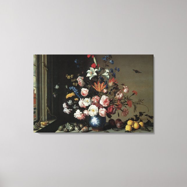 Toile Vase des fleurs par une fenêtre, Balthasar van der (Recto)