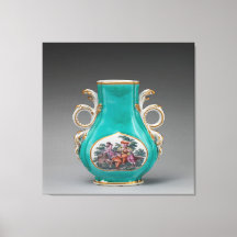 Vase turquoise de porcelaine de Chelsea