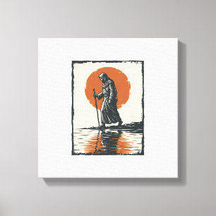 Toile Vecteur de réflexion de silhouette de marche au co
