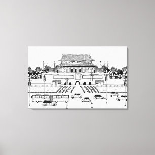 Toile Véhicules sur route par pagode