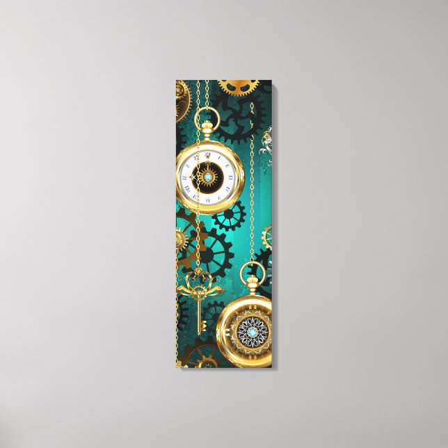 Toile Veille bijoux Steampunk sur un Arrière - plan vert (Recto)