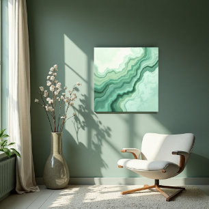 Toile Veine minérale verte Sage Abstraite - biologique m