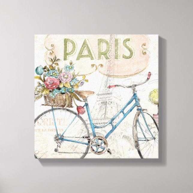 Toile Vélo Paris Fleurs (Recto)