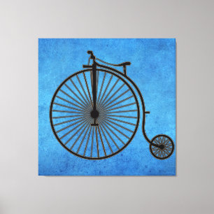 Toile Vélo Penny Farthing de cirque sur parchemin bleu